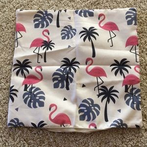 Flamingo design pillow cover 16” x 16”